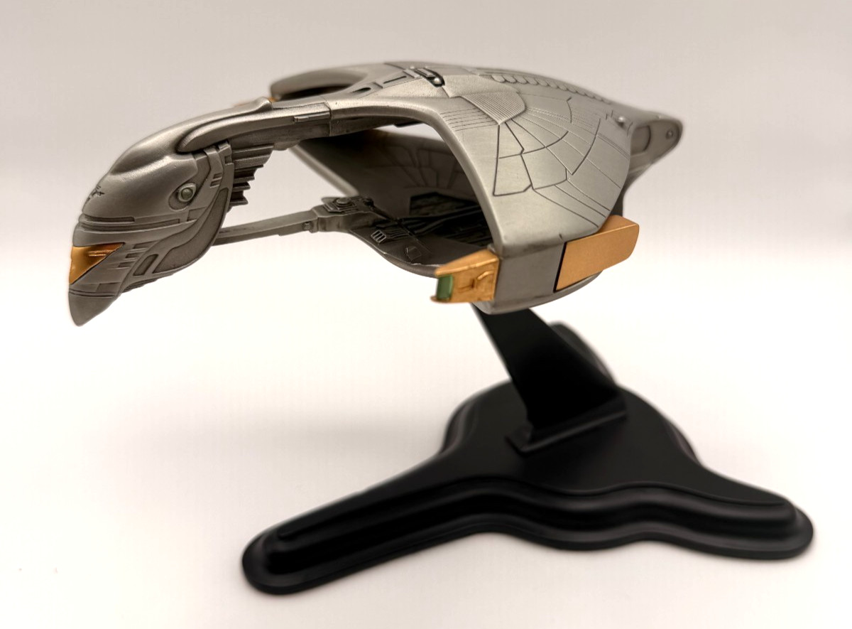 Franklin Mint Star Trek Romulan Warbird D'Deridex Pewter Die-Cast Ship TNG