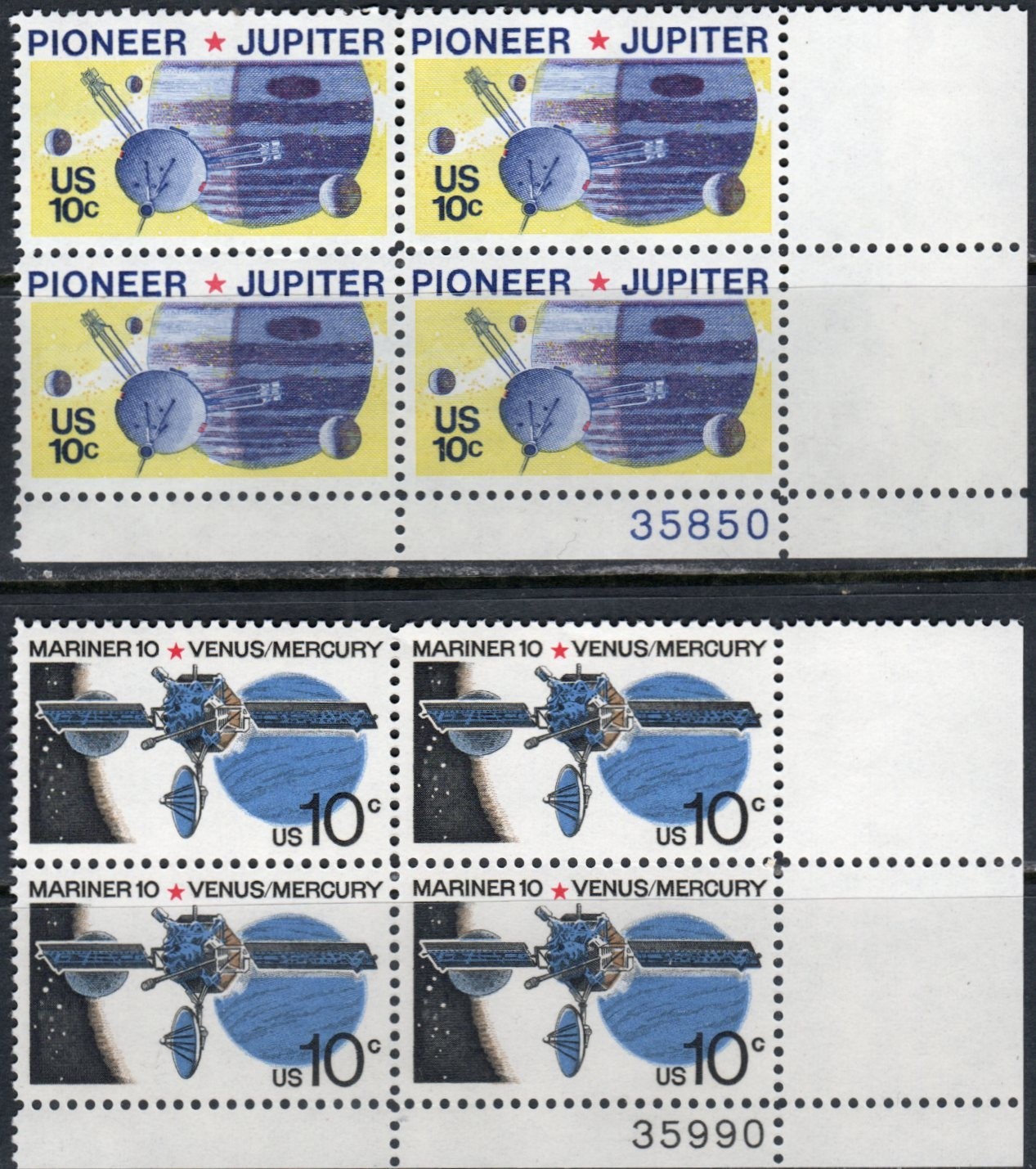 US Scott #1556 & 1557, Plate blocks of 4, MNH