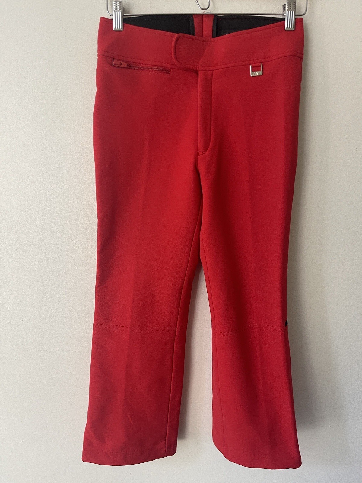 Fera Mens  Ski Pants 28R Red Nylon Zip Pockets Lined Boot Leg Snowboard Zip 