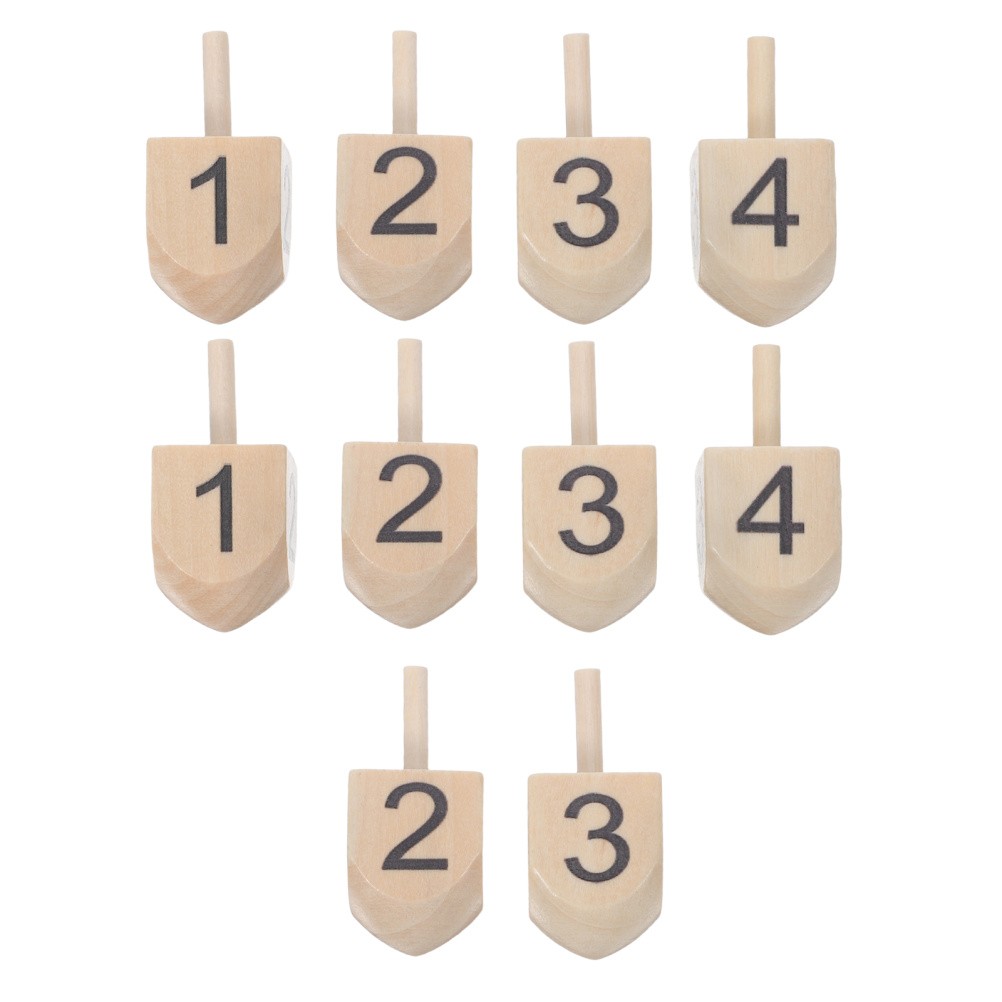  10pcs Hanukkah Wooden Dreidels - 0.75" DIY Chanukah Spinning Tops for Party
