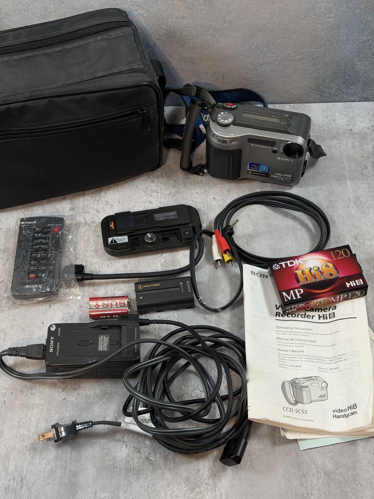 Sony Handycam CCD-SC55 NTSC Hi8 Camcorder Tested Rare Model Made in Japan 1996