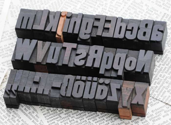 A-Z alphabet 1.06" letterpress wooden printing blocks wood type Vintage printer