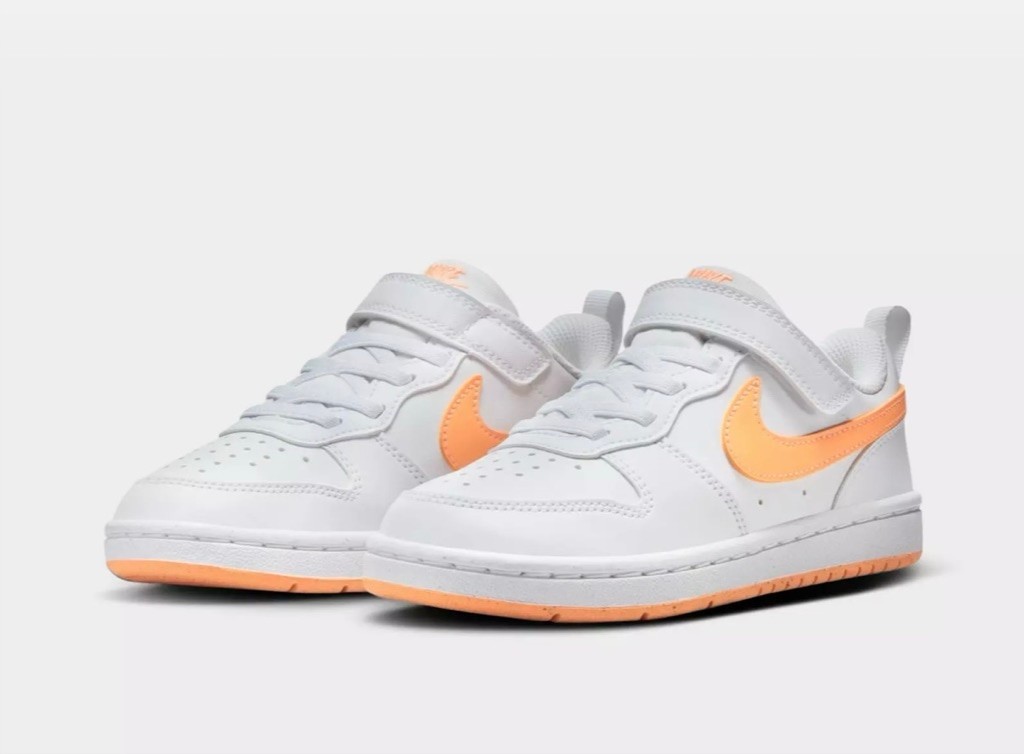 LITTLE KIDS' NIKE COURT BOROUGH LOW RECRAFT STRETCH LACE CASUAL SHOES Size 1