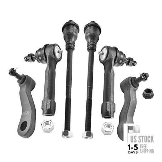  Tie rod ends | Pitman Arm(4-Groove) | Idler Arm Compatible with Cadillac 