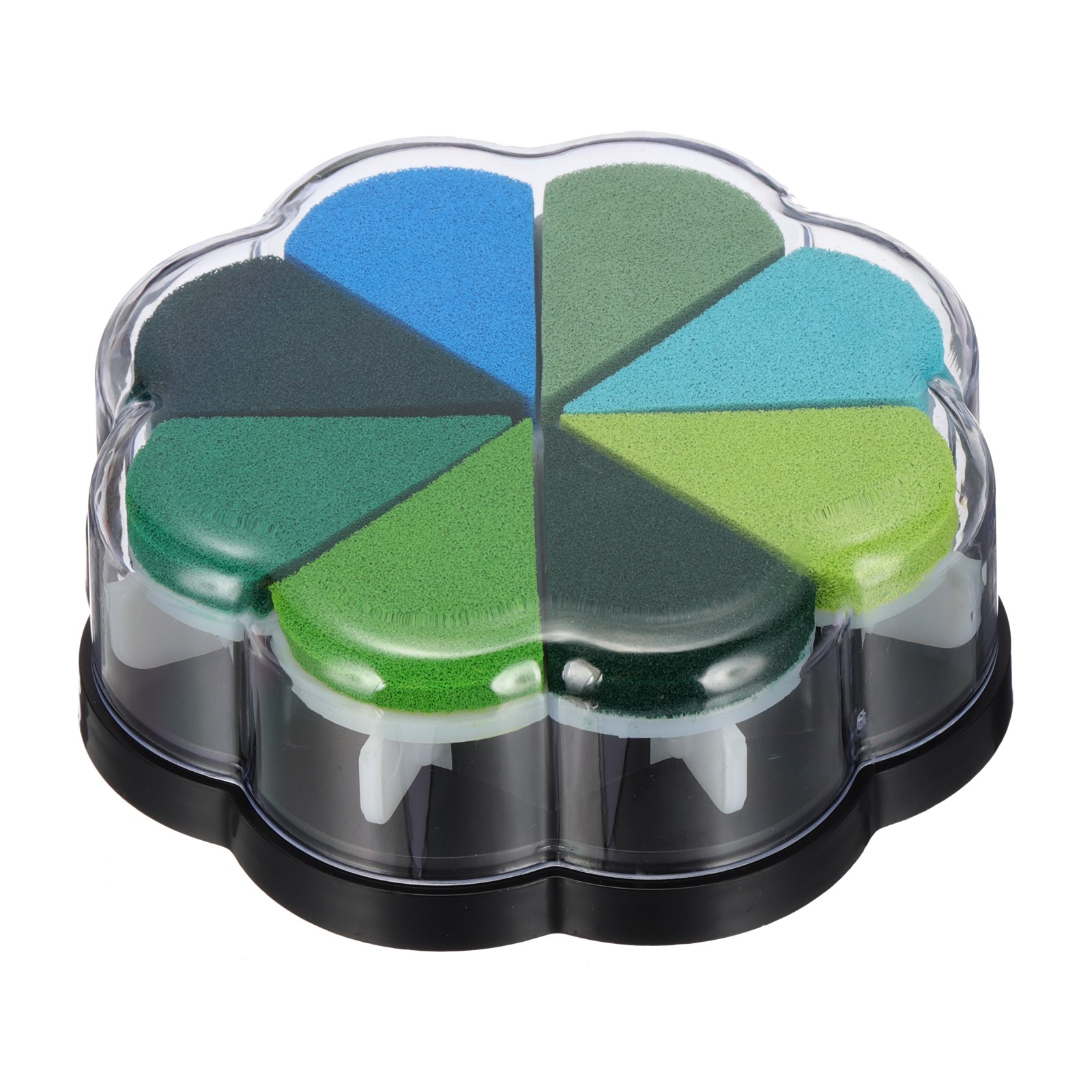 Craft Ink Pad, Petal Shape Rainbow Finger Stamp Ink Pads Rubber, Mixed Green