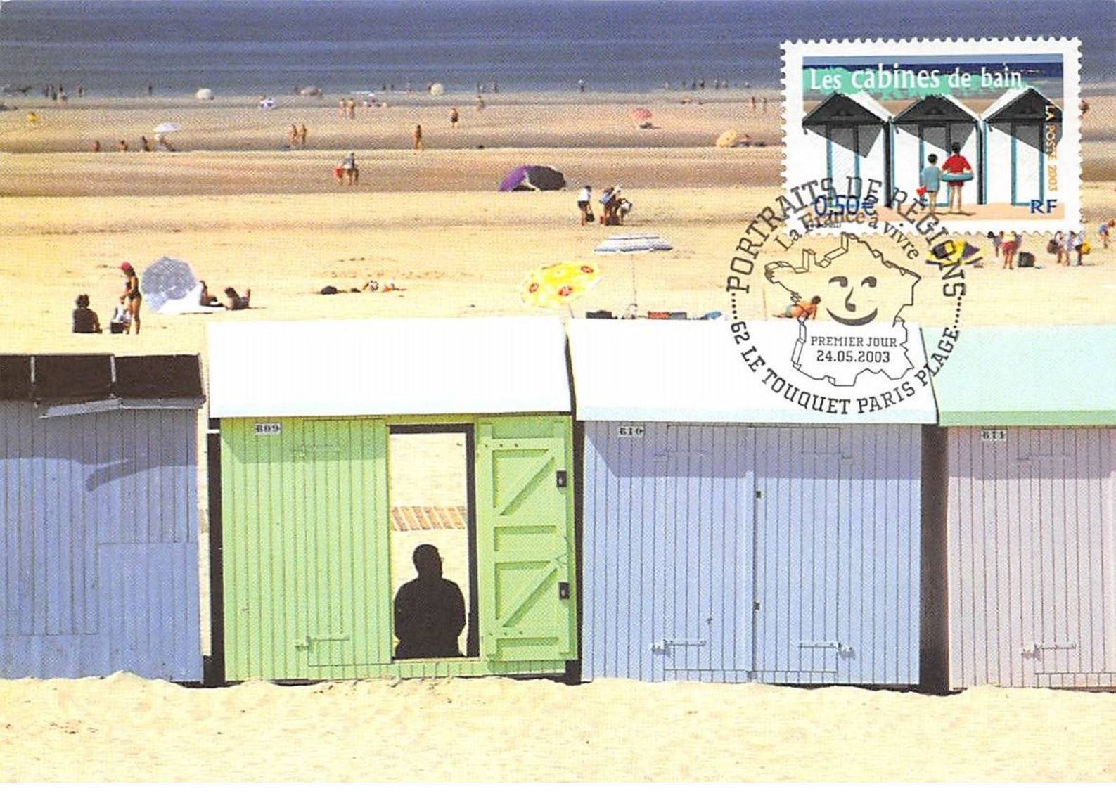 Maximum Card - FRANCE - COR13292 - 05/24/2003 - Bath Cabins - Stamp