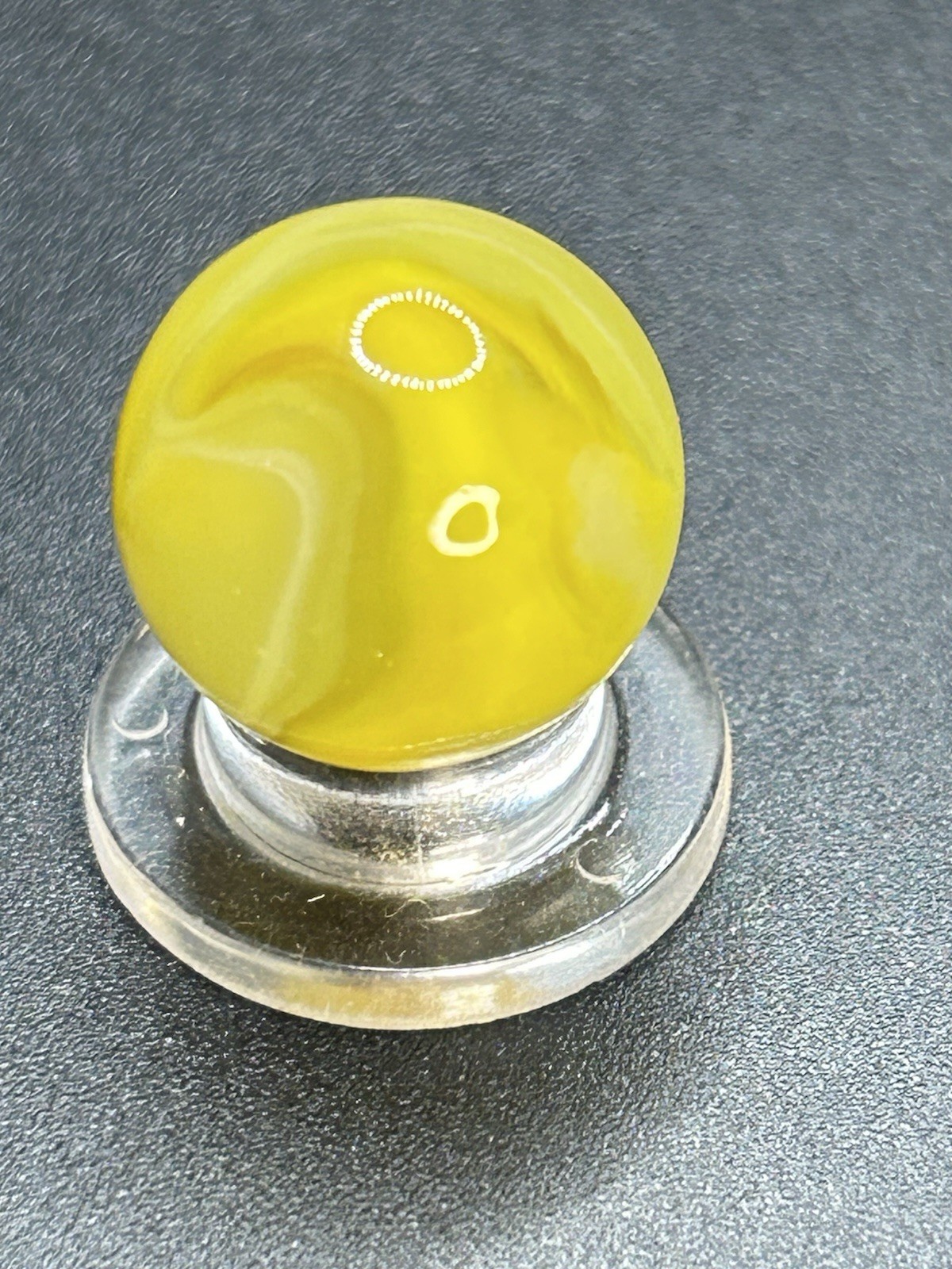 Vintage UV Active Akro Lemonade Corkscrew Marble 0.629”