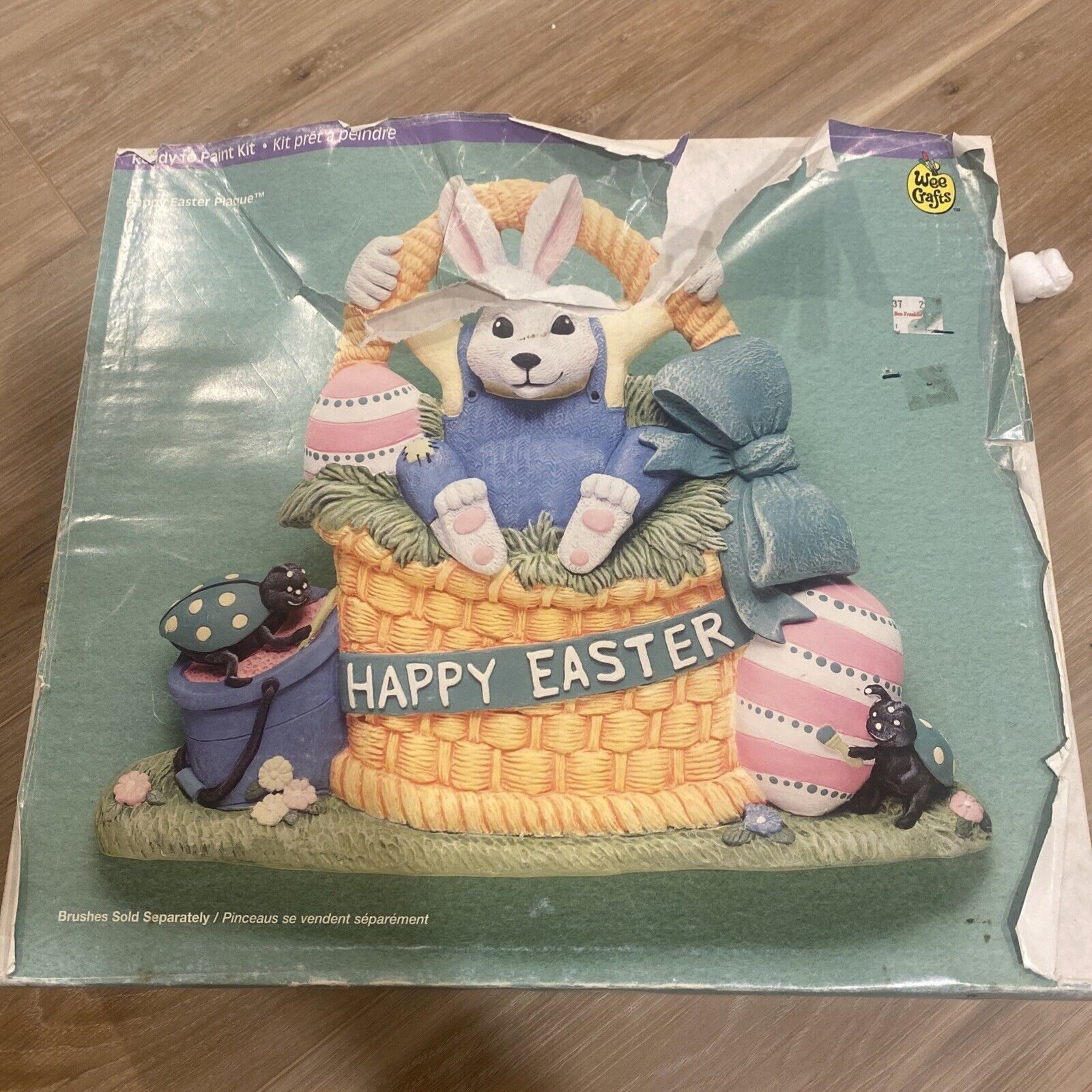 Wee Crafts Happy Easter Plaque Ready To Paint Kit New In Open Box #21419