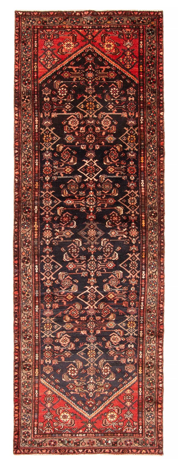 Vintage Hand-knotted Runner Rug 3'1" x 9'5" Traditional Oriental Wool Carpet