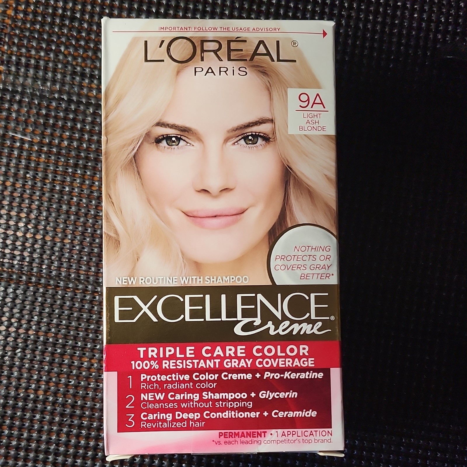 L'Oréal Excellence Creme 9A Light Ash Blonde Permanent Hair Dye Gray Coverage