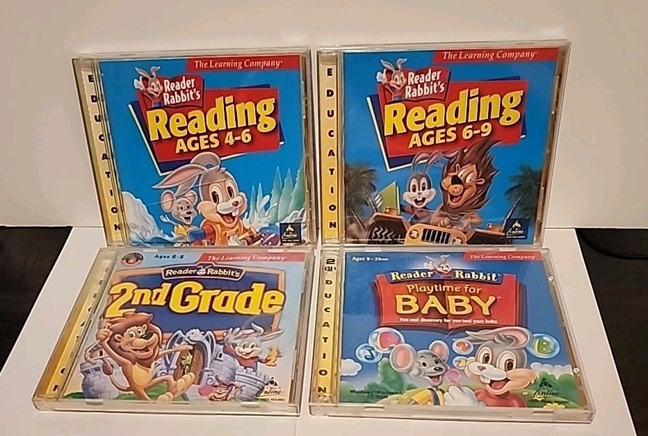 Lot of 4 Reader Rabbit PC CD-ROM The Learning Company