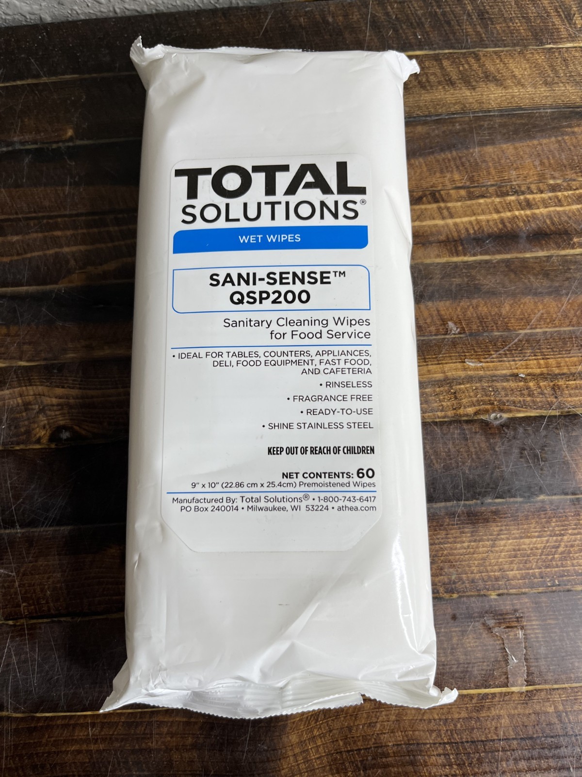 Lot 24 Total Solutions Sani-Sense QSP200 Sanitary Wipes Food Service 60ct/Pack