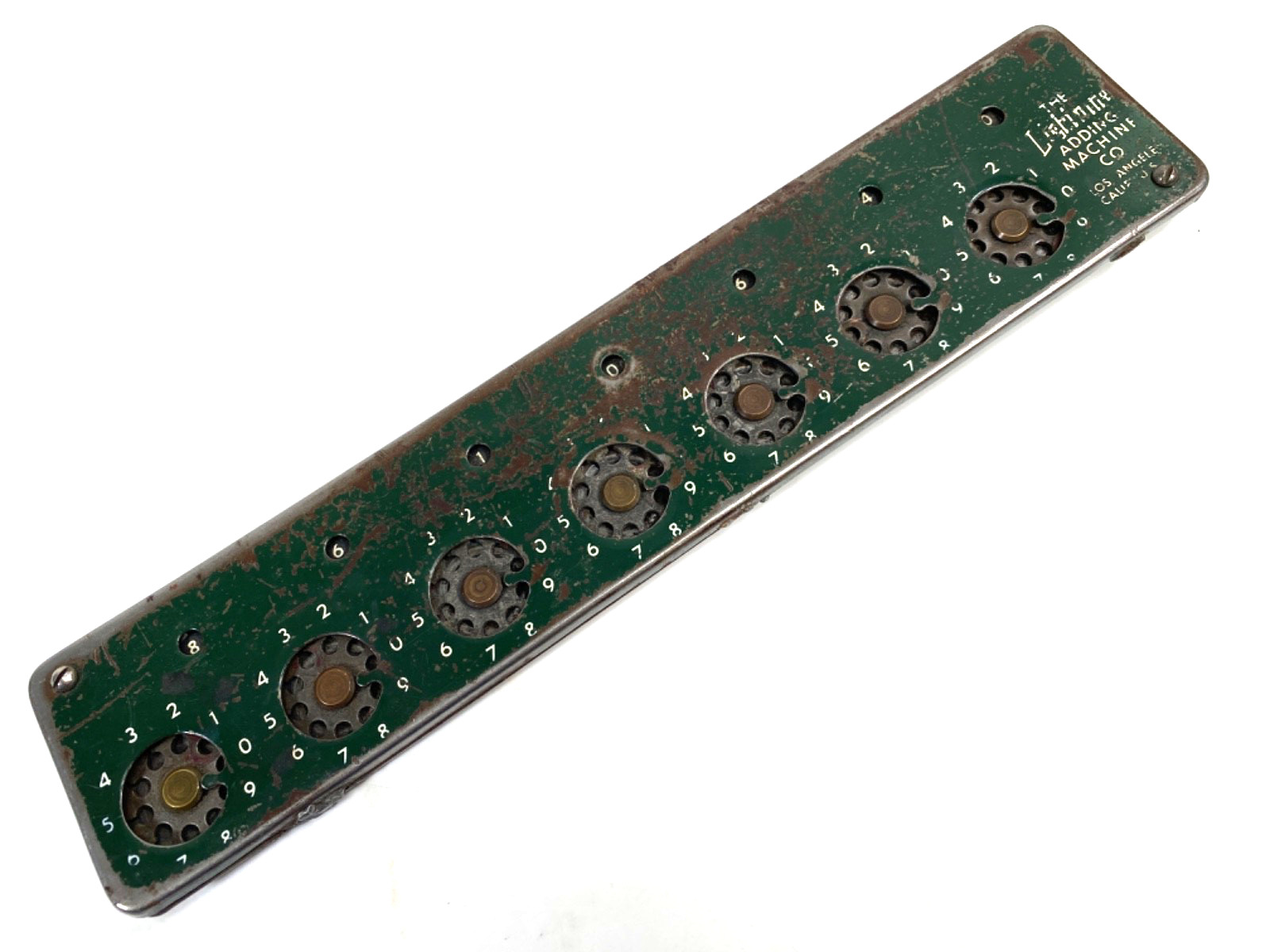 1940s THE LIGHTENING ADDING MACHINE vintage calculating tool LOS ANGELES, CALIF.