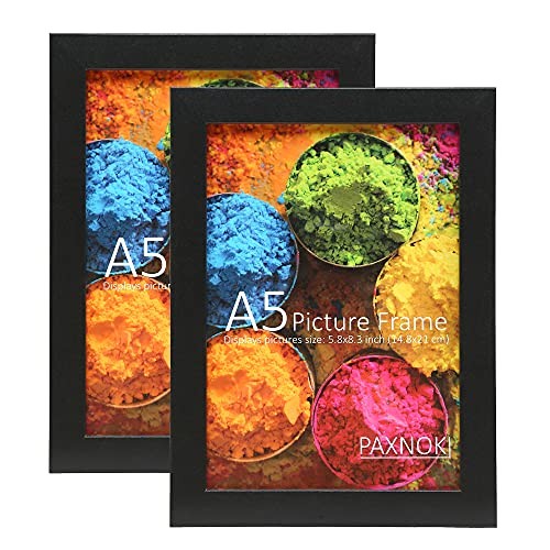 Set of Black Picture Frames Display Photos Size 5.8 x 8.3 inch - A5 2