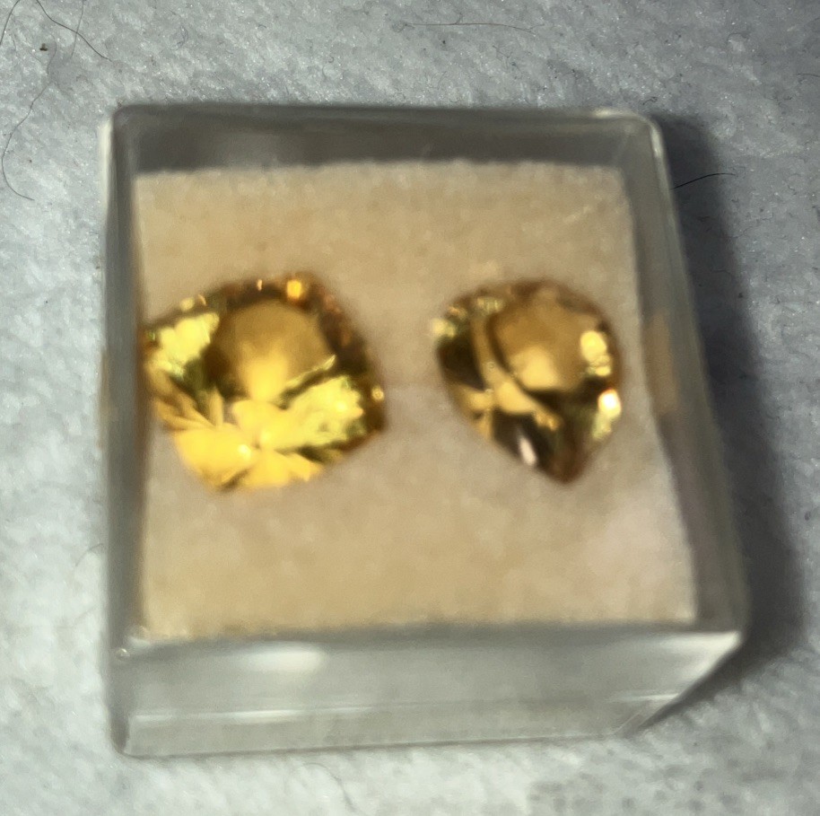 Antique Vtg Golden Quartz Loose Cut Gemstones