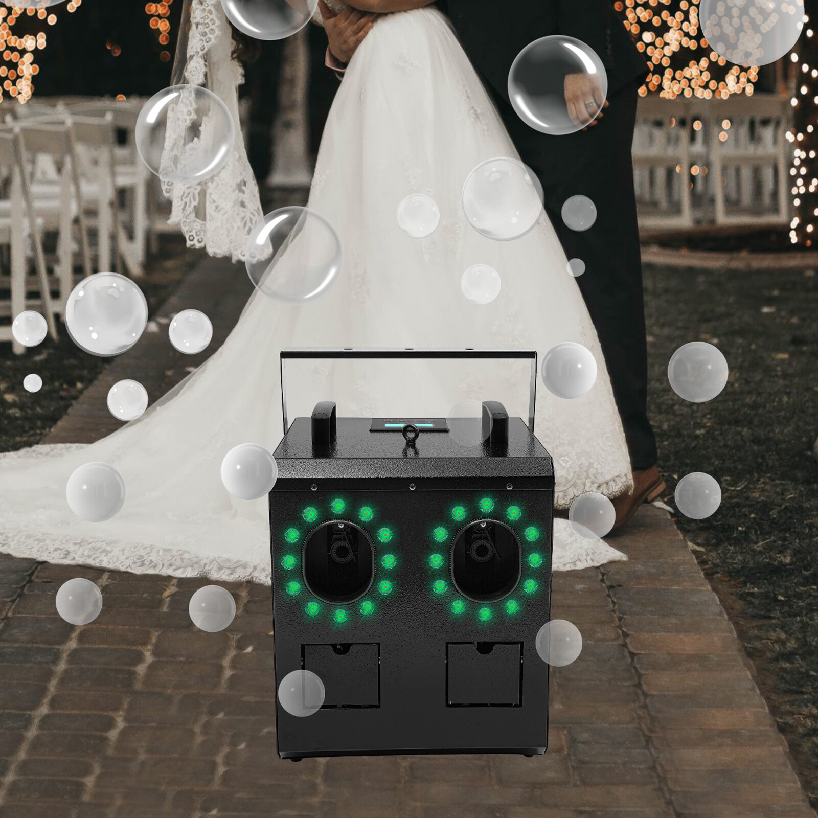 Smoke Fog Bubble Machine RGB LED Light Stage effect DJ Fogger Machine DMX Remote