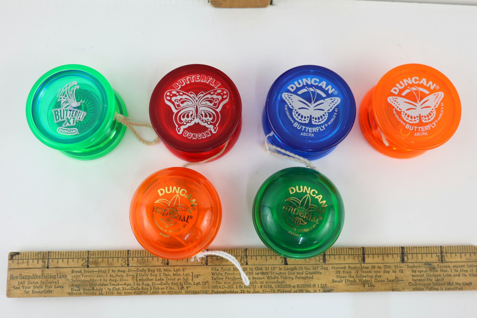 Lot of 6 Duncan Yo Yo’s - Butterfly XT, Butterfly x 3 & Imperial -Mixed Colors