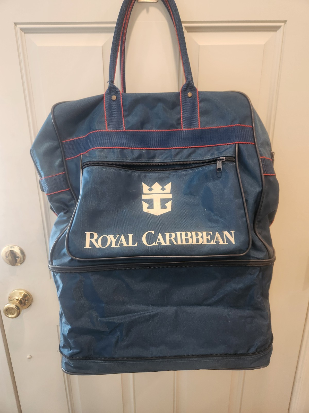 Vintage Royal Caribbean Expandable Roller Luggage Bag With Shoulder Strap Navy
