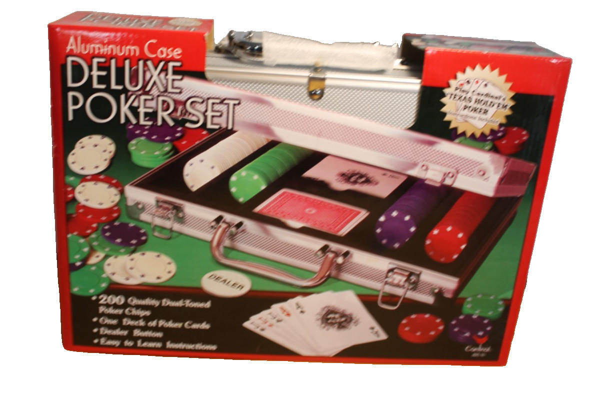 Cardinal Aluminum Case Deluxe 200 Chip Poker Set - Premium Quality - New