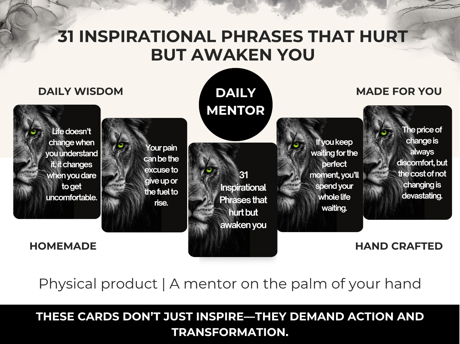 31 Inspirational Card phrases that hurt but awaken you