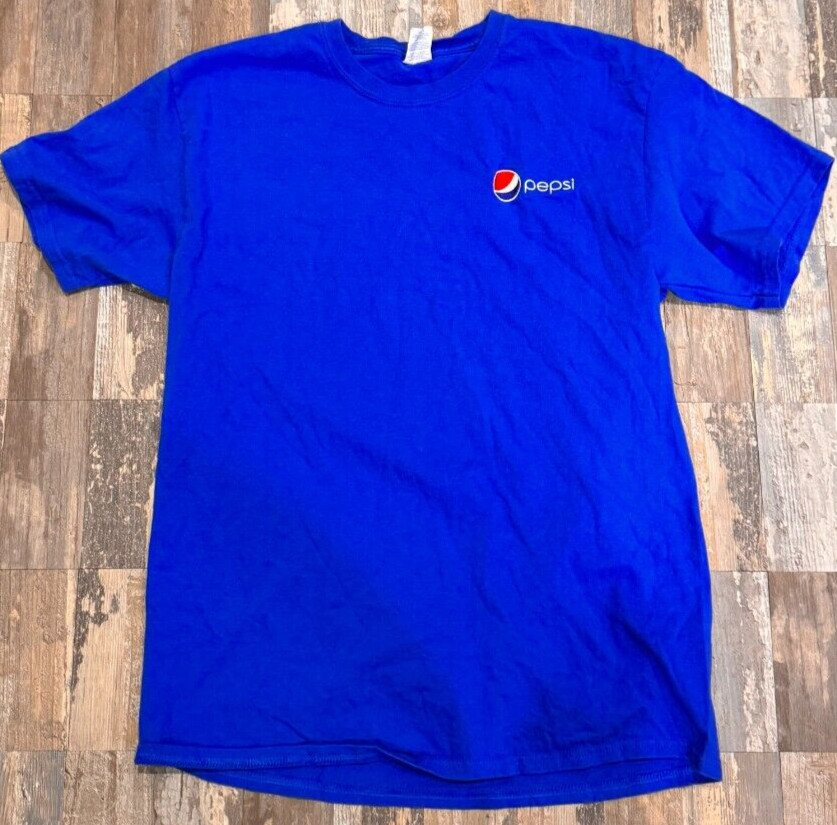 Pepsi Short Sleeve Embroidered T Shirt Size Large