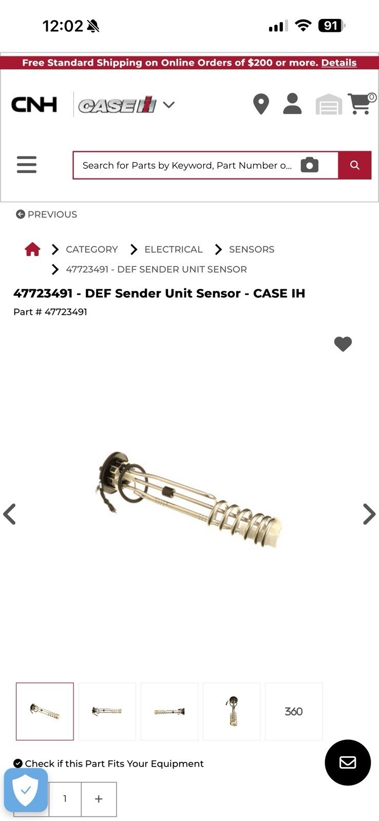 New Holland DEF Sender Unit Sensor 47723491