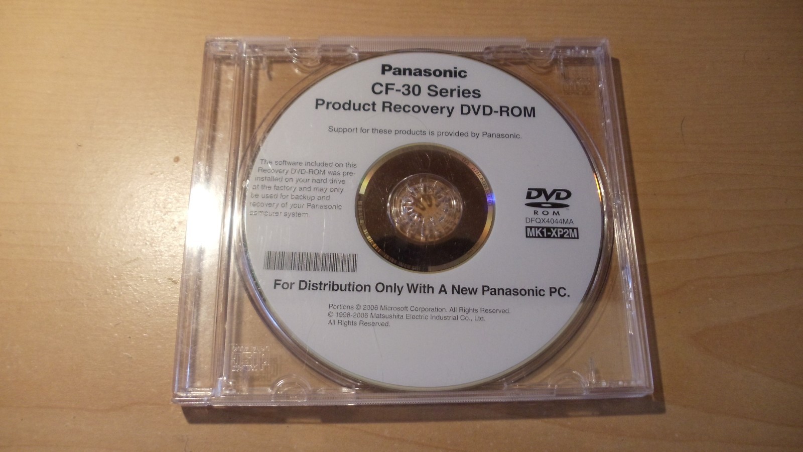 Panasonic CF-30 MK1 Windows XP SP2 Pro Recovery DVD