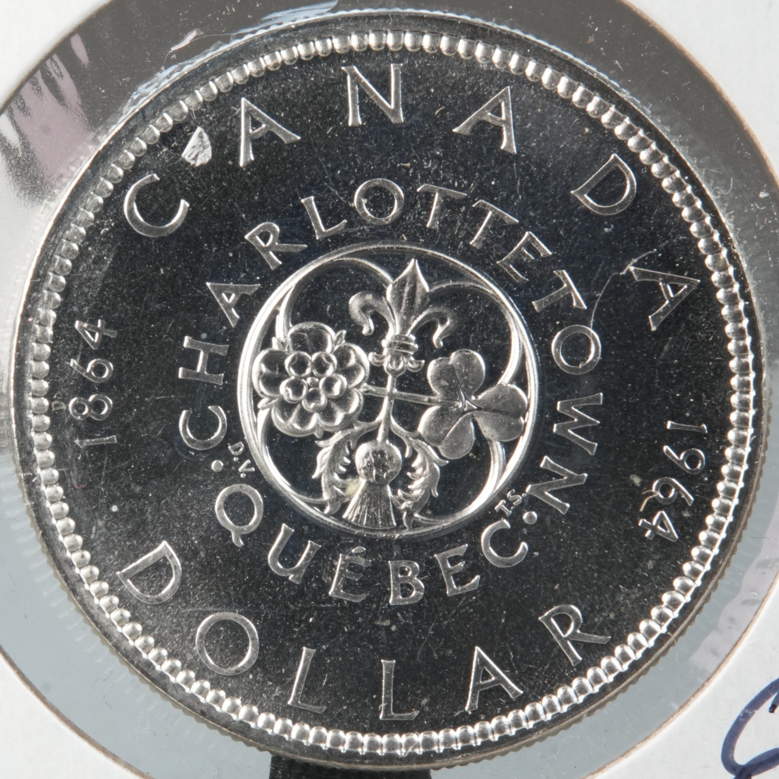 1964 Canada Charlottetown Dollar $1, 80% Silver, .6 oz ASW