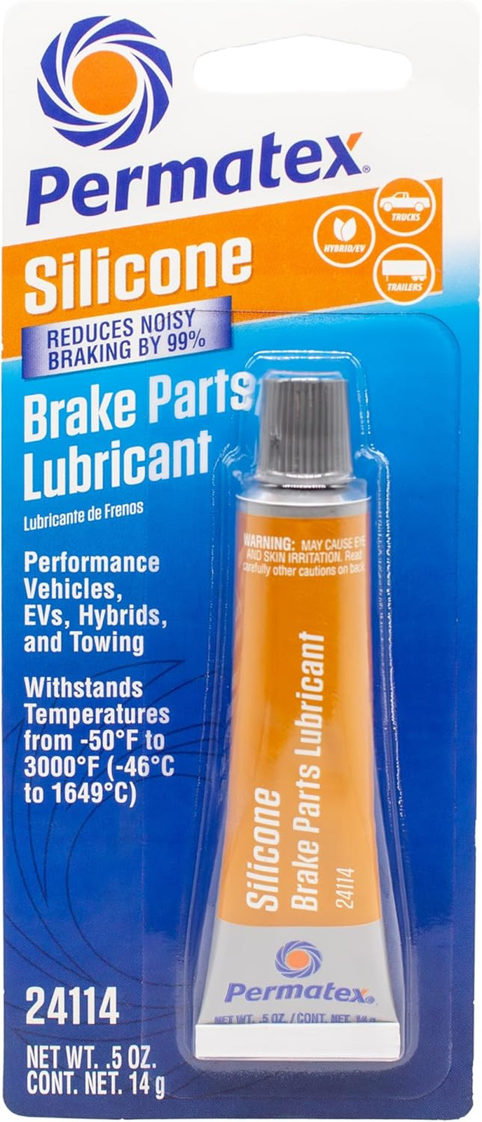 24114 Silicone Brake Parts Lubricant, Eliminates Noisy Braking, Fortified with C