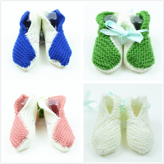 Wholesale Lots 4 boxes Crochet baby booties shoes New Baby girl / boy 3-6 Months