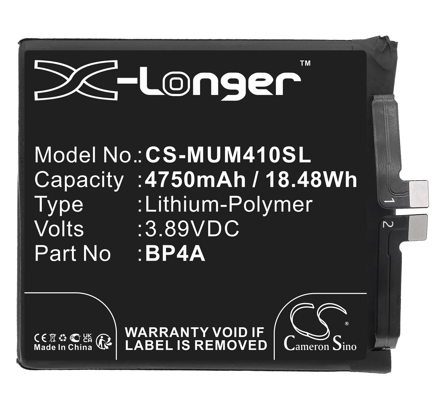 BATTERIE 4750mAh Type BP4A For Xiaomi 12S Ultra, 2203121C, Mi 12S Ultra 5G