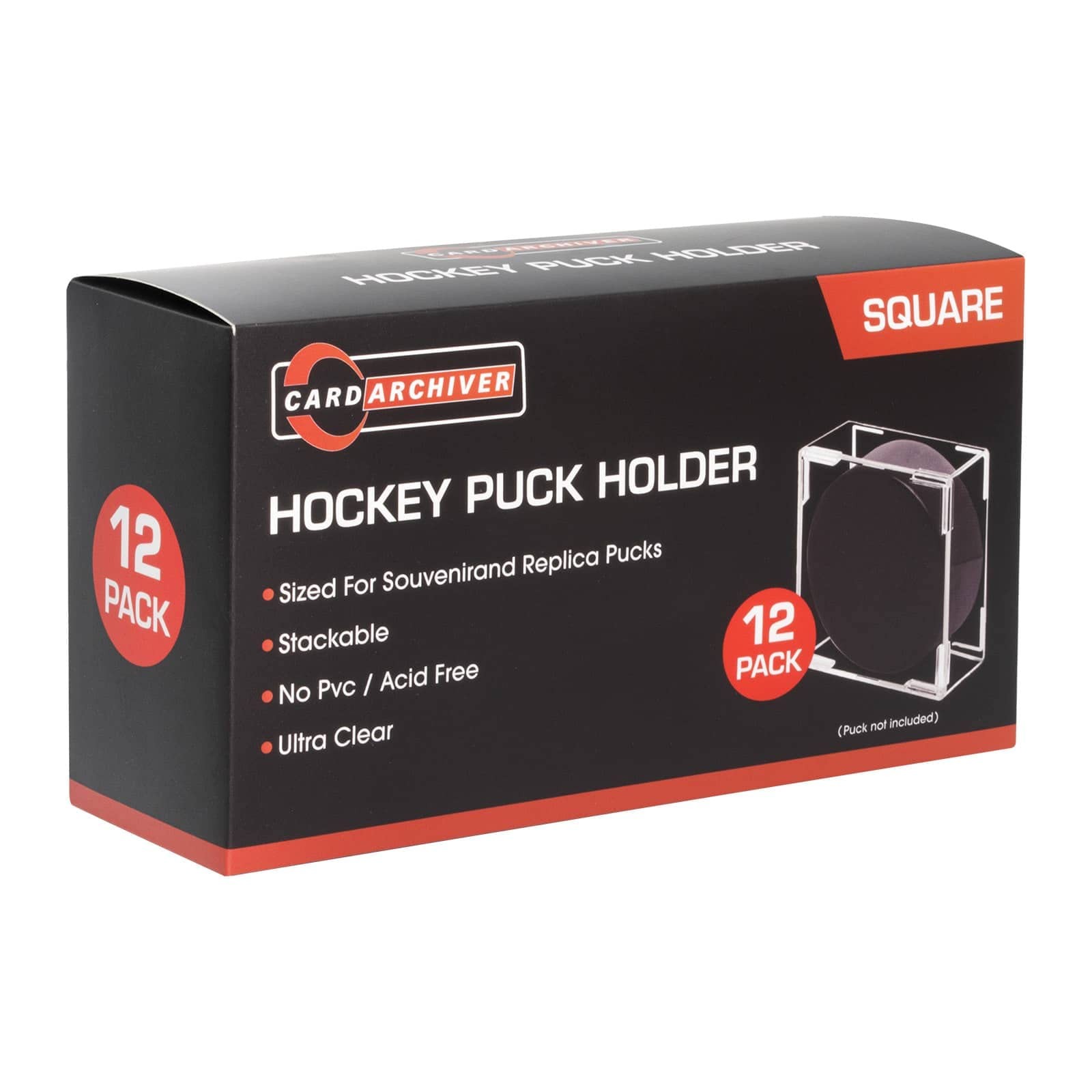 12-Count Hockey Puck Holder - Cube 12 Pack ‎Hockey Display Case, 12count 
