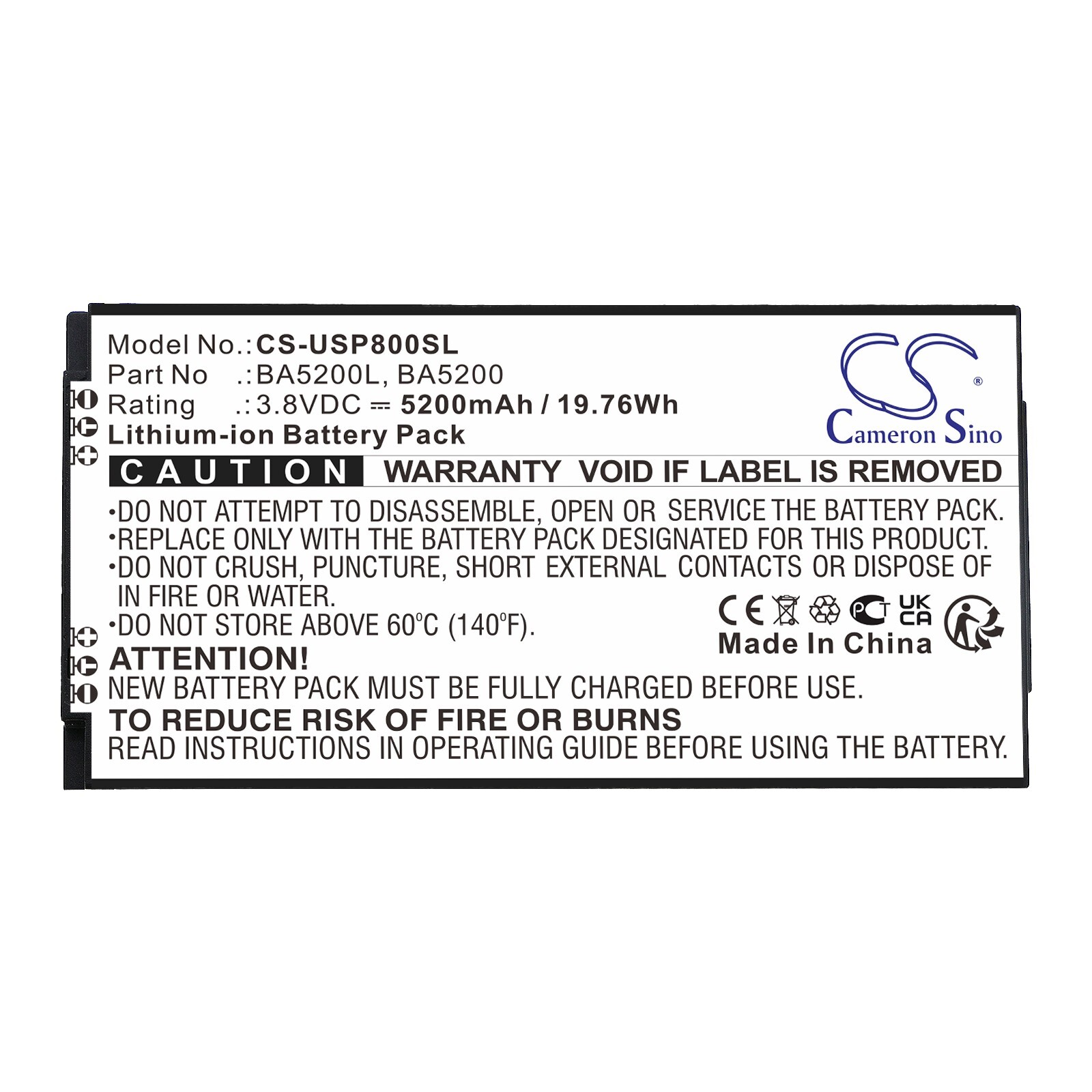 BATTERIE 5200mAh Type BA5200L BA5200 For Unistrong P8II E