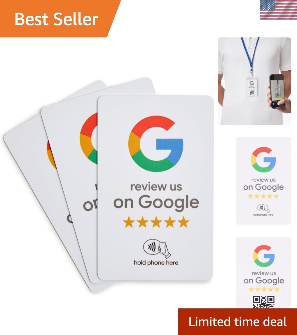 Google Review Tap Card NFC QR Code Review Card Small Business Office Trade Shows
