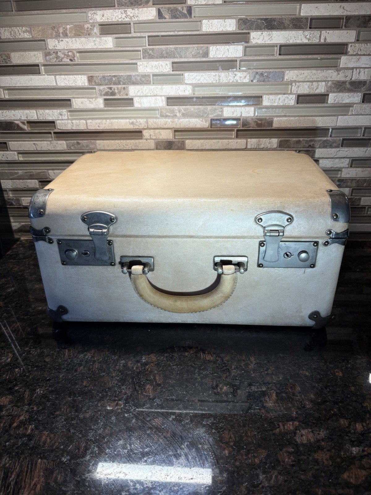vintage suitcase luggage train case