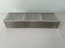 Traex Bar Condiment Holder Stainless Steel Bar Dispenser Garnish 3 Holders