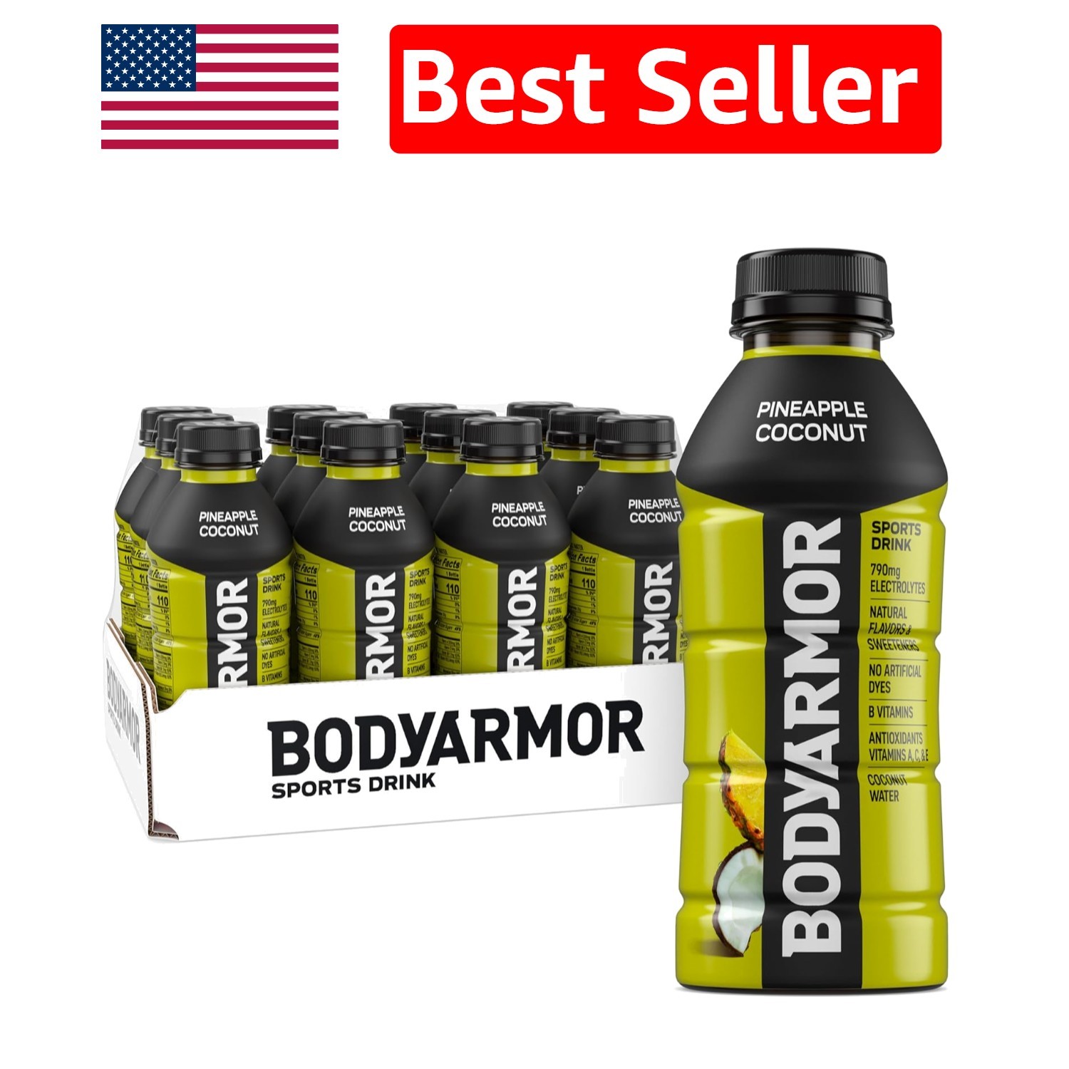 Electrolyte Sports Drink, Pineapple Coconut - Hydration Powerhouse (Pack of 12)