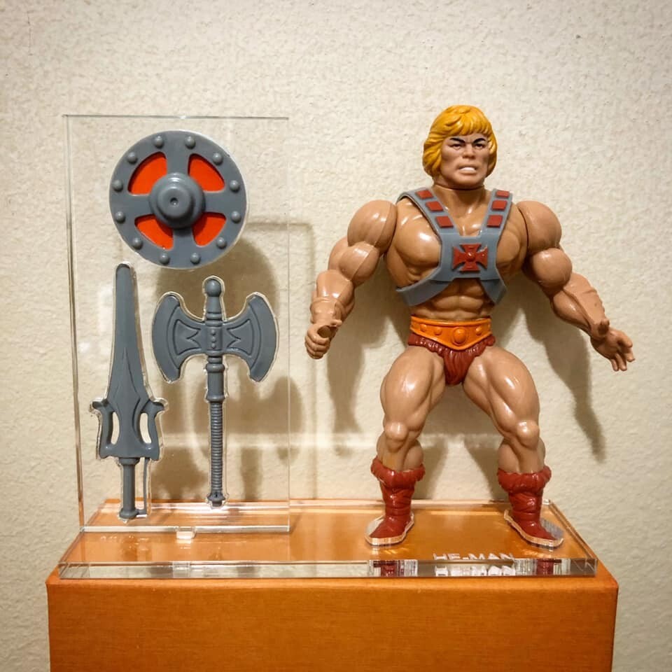 MOTU He-Man Acrylic Base Set / Stand  ** No Action Figure Included ** 5 Total