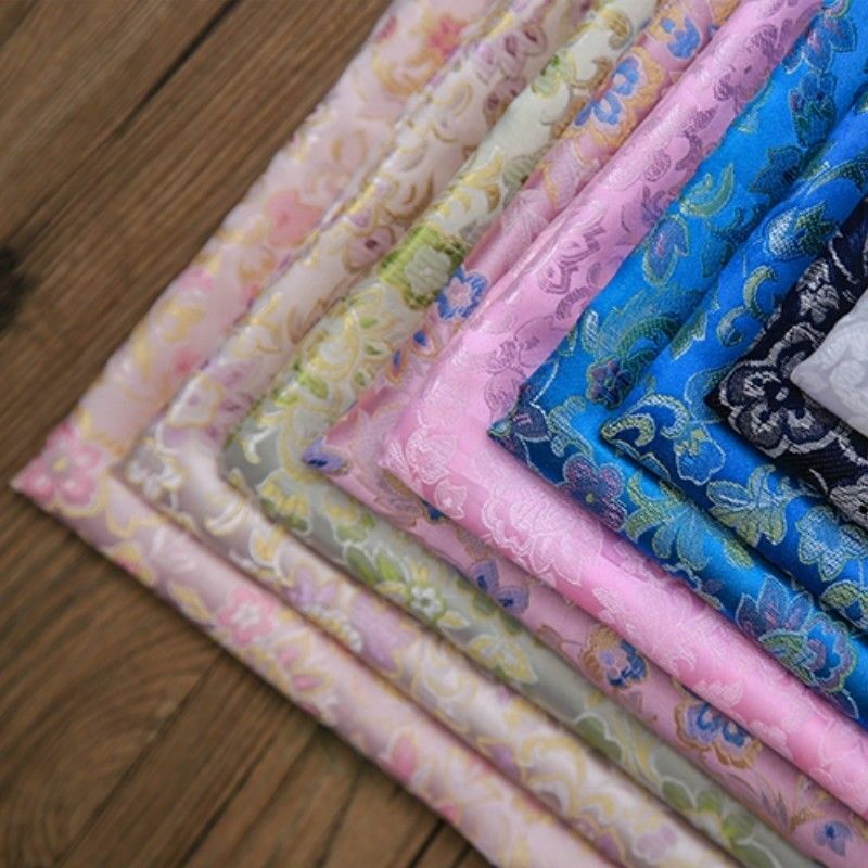 Brocade Damask Fabric Floral Jacquard Cloth Apparel Costume Furnishing 100*90 CM