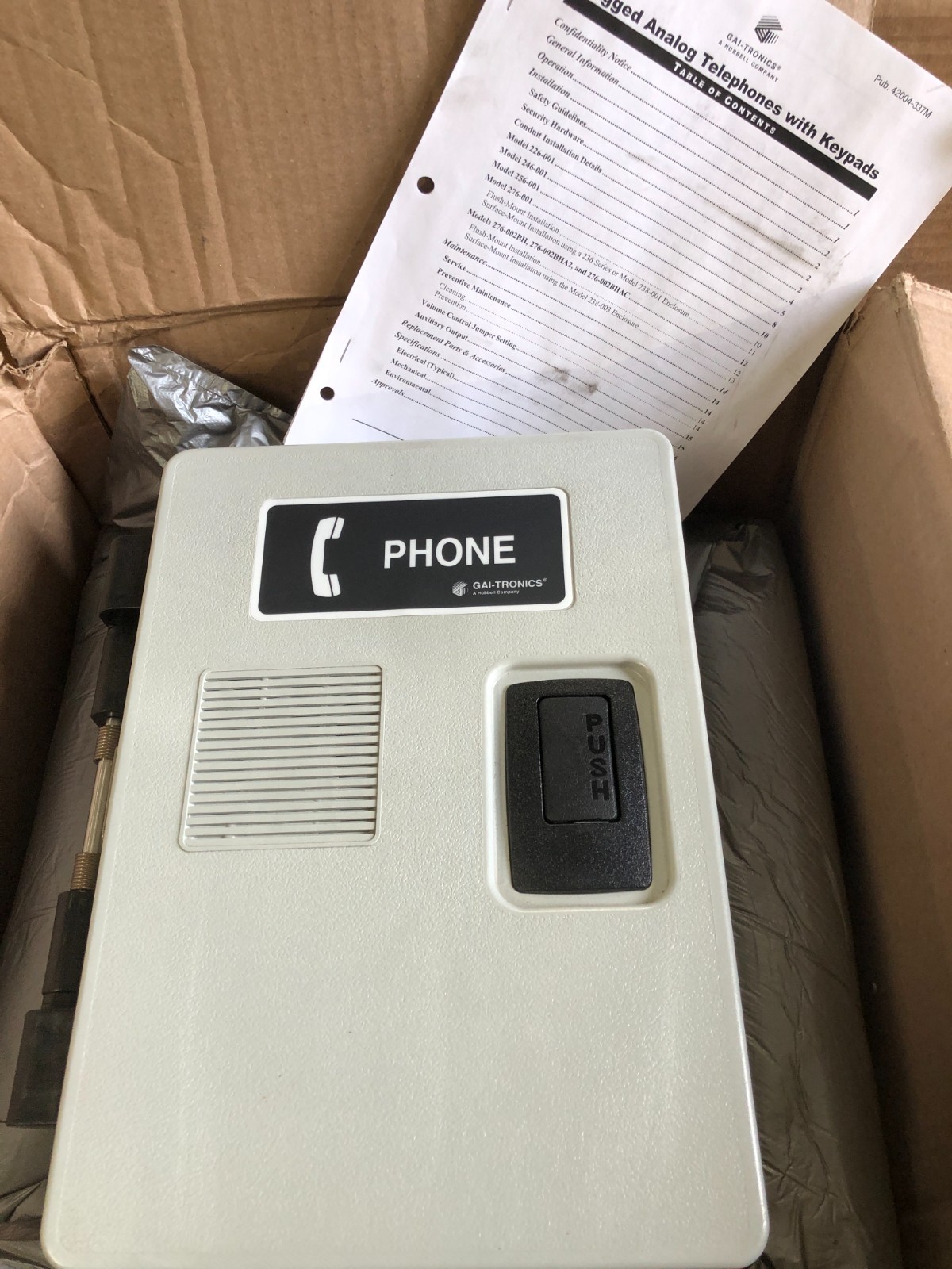 NIB GAI-TRONICS OUTDOOR TELEPHONE 256-001, 1A WATERPROOF SINGLE-LINE