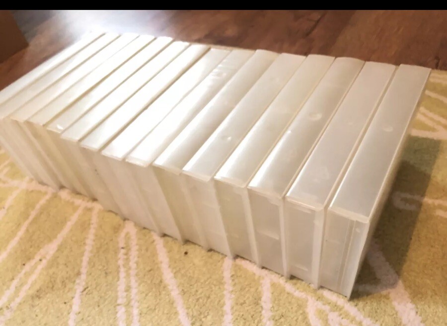15 EMPTY VHS VIDEO TAPE Storage Craft  Cases Stackable