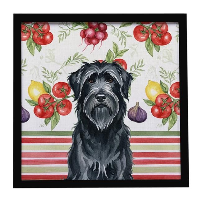 Carolines Treasures WDK8140MFP88 Unisex Black Briard Vegetables Framed Metal ...