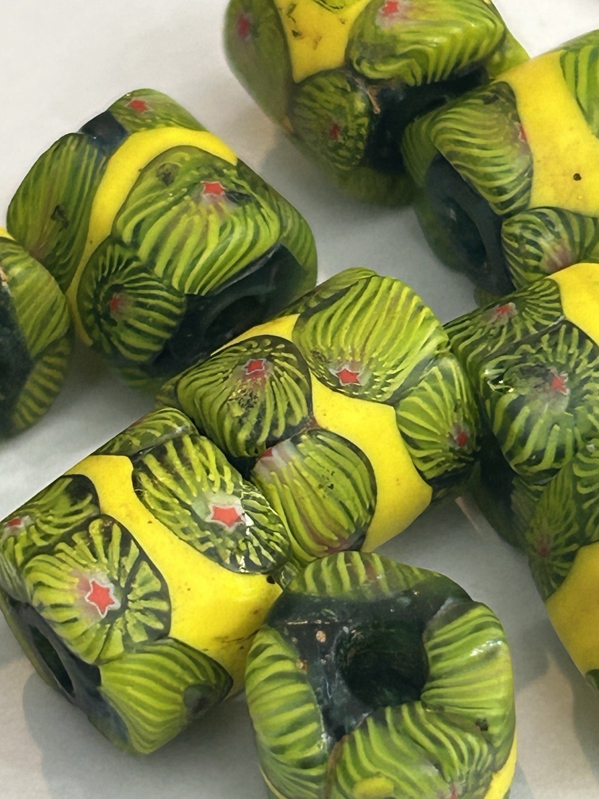 10 African Trade Beads Millefiori - Stars