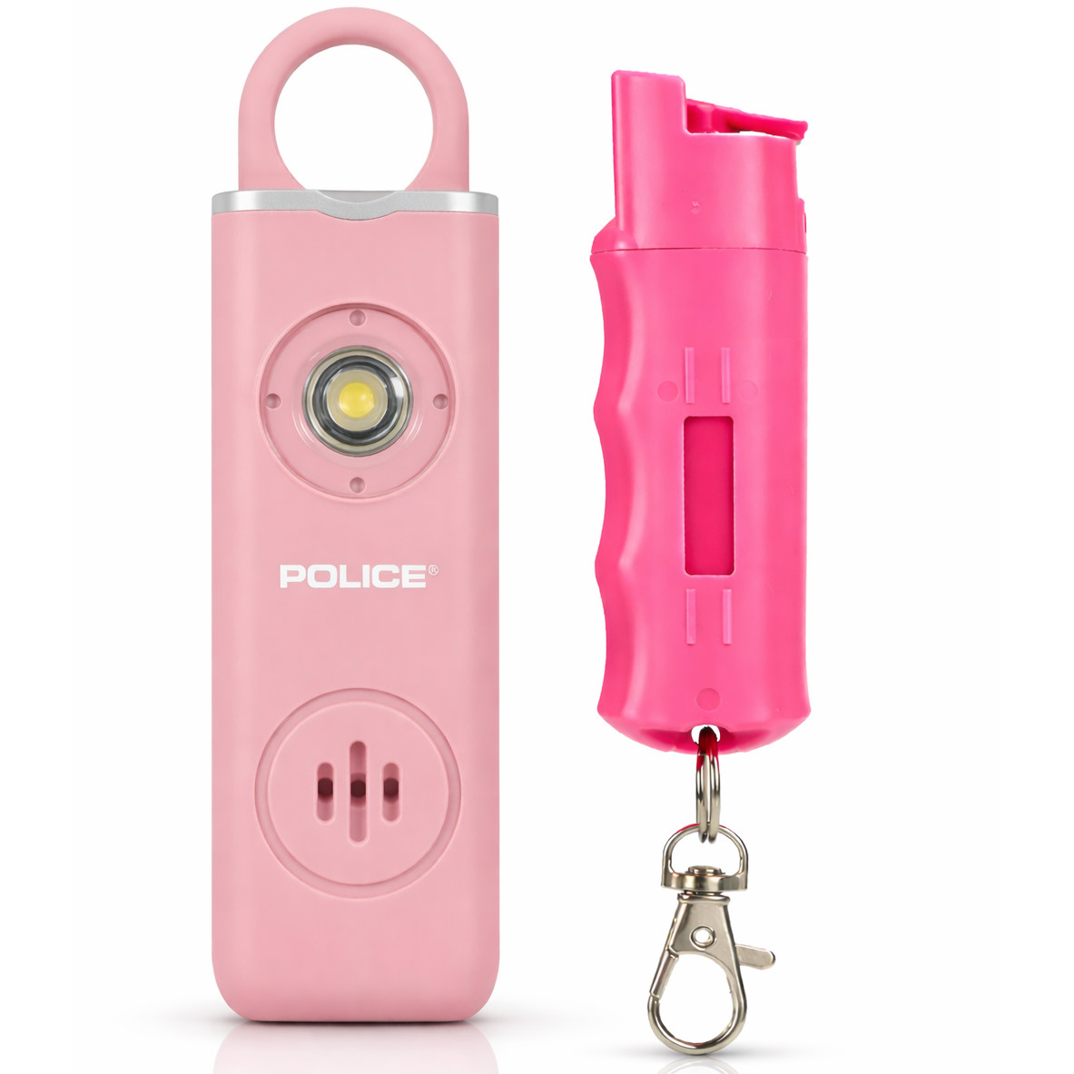 Police Personal Safety Alarm & Pepper Spray Combo 130dB Self Defense Keychain