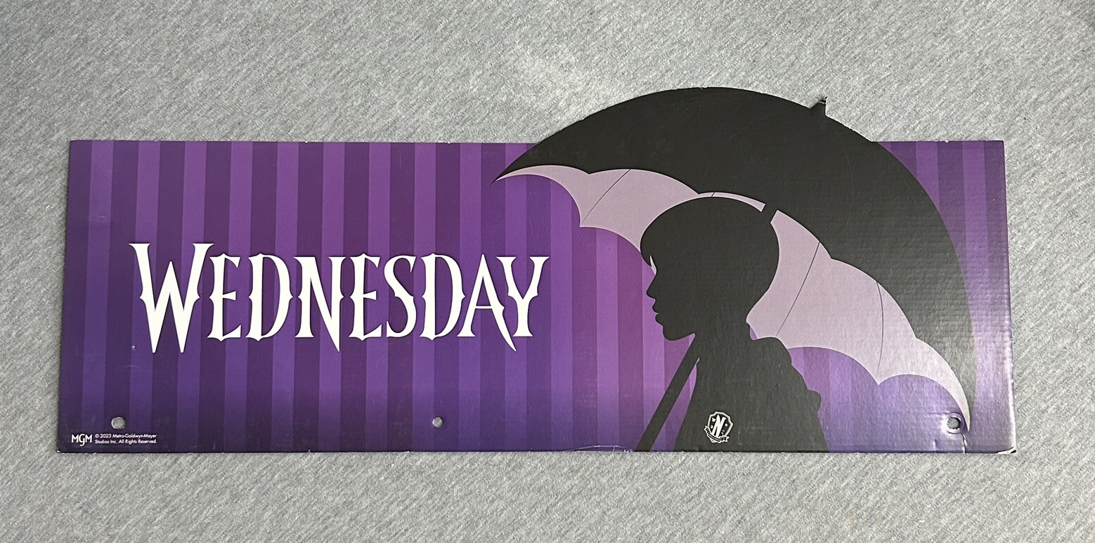 2024 Spirit Halloween Display End Cap 24" x 8" - Wednesday Adams Family