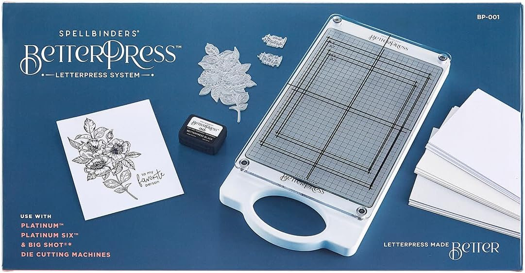 Spellbinders BetterPress Letterpress Machine/for Cardmaking Crafts/BP-001
