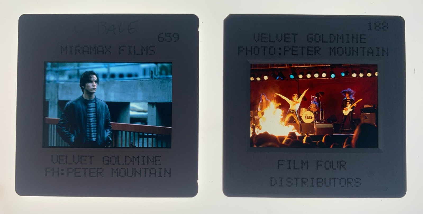 VELVET GOLDMINE Ewan McGregor Christian Bale 1998 35mm Publicity Slides x2