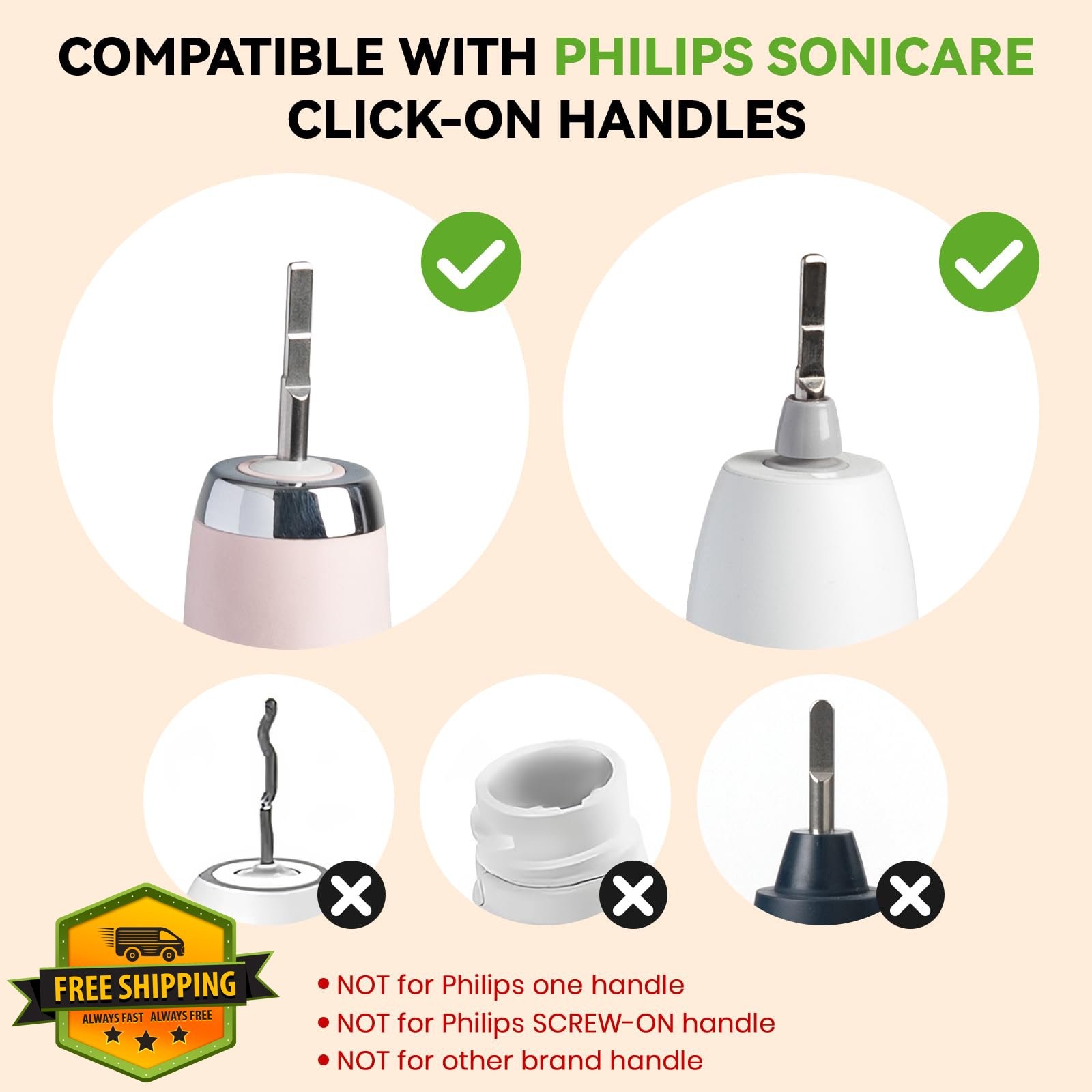 PONPACE Bamboo Toothbrush Heads for Philips Sonicare Soft Biodegradable