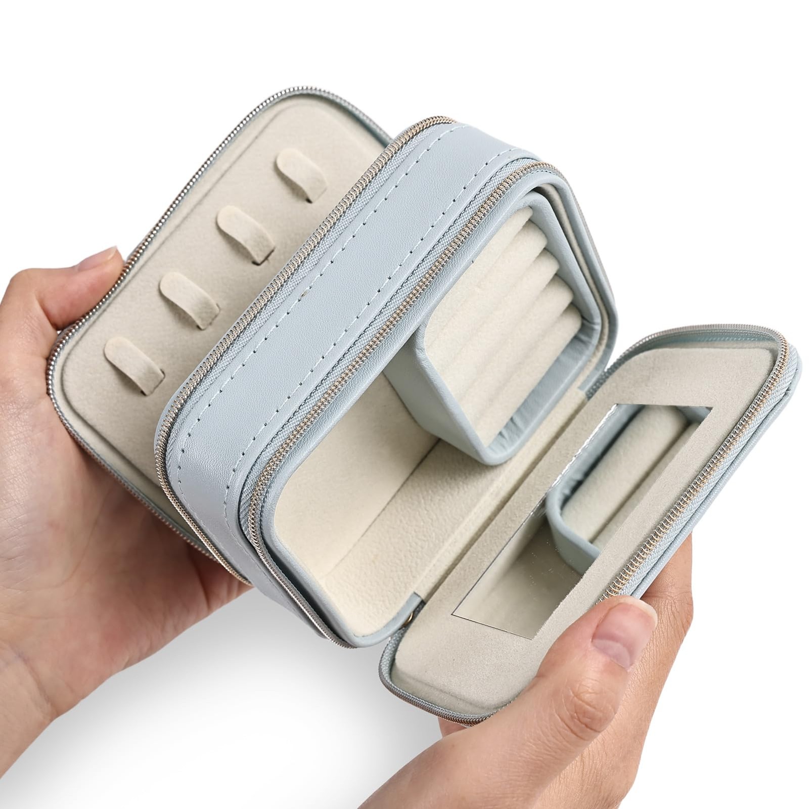 Jewelry Travel Case, PU Leather Travel Jewelry Organizer Box,Small Portable J...