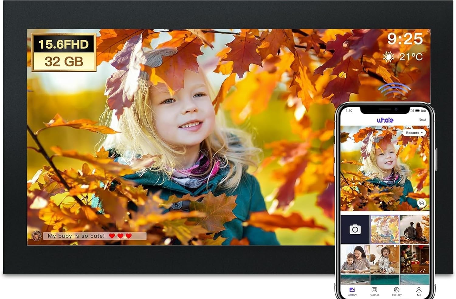 Digital Picture Frame by Large WiFi Digital Photo Frame, 15.6 inch